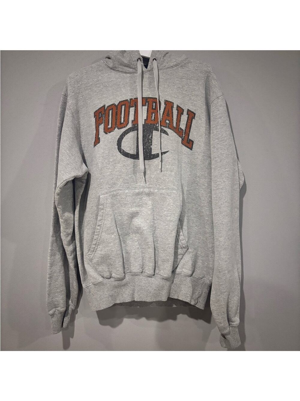 Champion Gray and Orange Men's Hoodie